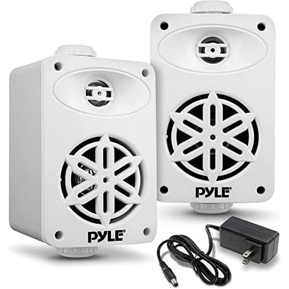 Pyle Bluetooth Indoor Outdoor Speakers Pair 200 Watt Dual Waterproof 3.5” 2-Way Full Range Speaker