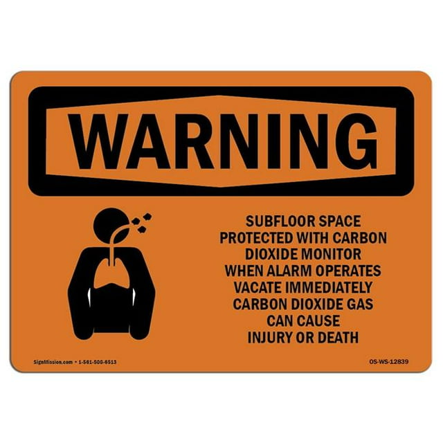 SignMission OS-WS-A-1218-L-12839 12 x 18 in. OSHA Warning Sign - Subfloor Space Protected with Symbol