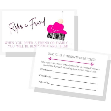 Freshie Referral Refer A Friend for Discount Cards  50 pk Thank You Freshie Order Form Care Instructions Card Inserts for Holographic Bags