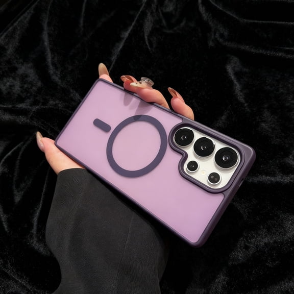 For Samsung Galaxy S22 Plus Phone Case,Compatible With Wireless Charging,Matte Anti-fingerprinting Matte Translucent Cover,Ultra Slim Shockproof Anti-fall Drop Protection,Thin Phone Case,Purple