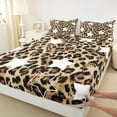 thumbnail image 3 of Feelyou Cartoon Stars Kids Queen Sheet Sets, Western Leopard Print Bed Set, 4pcs, 3 of 7