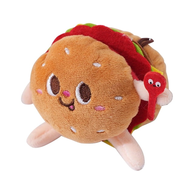 LSLJS Cartoons Plush Hamburger French Hot Dog Chicken Leg Key Chain, Home Accessories