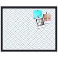 thumbnail image 2 of PinPix 28x22 Custom Cork Bulletin Board Peaks Modern Pattern White Navy Poster Board Has a Fabric Style Canvas Finish, Framed in Peaks Modern Pattern White Navy, by ArtToFrames (PinPix-1797), 2 of 6