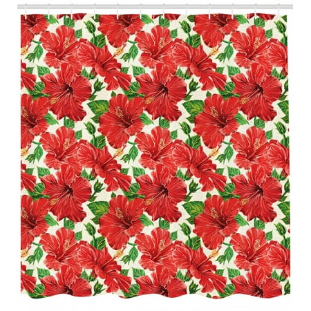 Hawaii Shower Curtain Botanic Inspirations Floral Bouquet Hand