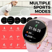 EIGIIS S61 1.43 AMOLED 260mAh Battery Smart Watches for Women Men with Answer/Make Calls 100+ Sports Modes Activity Tracker for iOS Android, 1pc, Pink