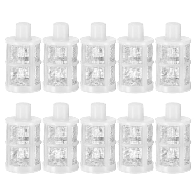 Filtros de Manguera para Hogar Uxcell de 10 Paquetes con Conexión Barbada de 1/2(12mm), Colador de Manguera de Jardín de Acero Inoxidable de Doble Capa de 60 Malla