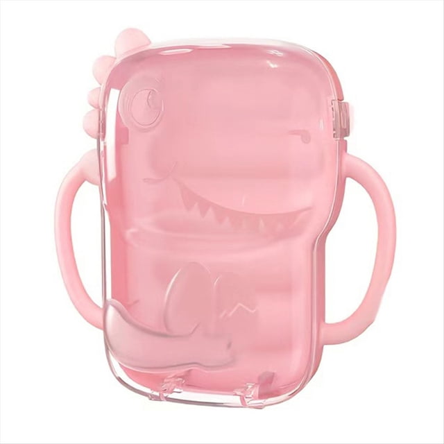 Portabolsas de Comida A Prueba de Derrames para Niños Pequeños, con Asas, Apto para la Mayoría de las Bolsas de Comida, Color Rosa.