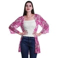 thumbnail image 1 of Moomaya Printed Georgette Shrug Ruffled Back Drop Hem Beach Cover Up For Women, 1 of 5