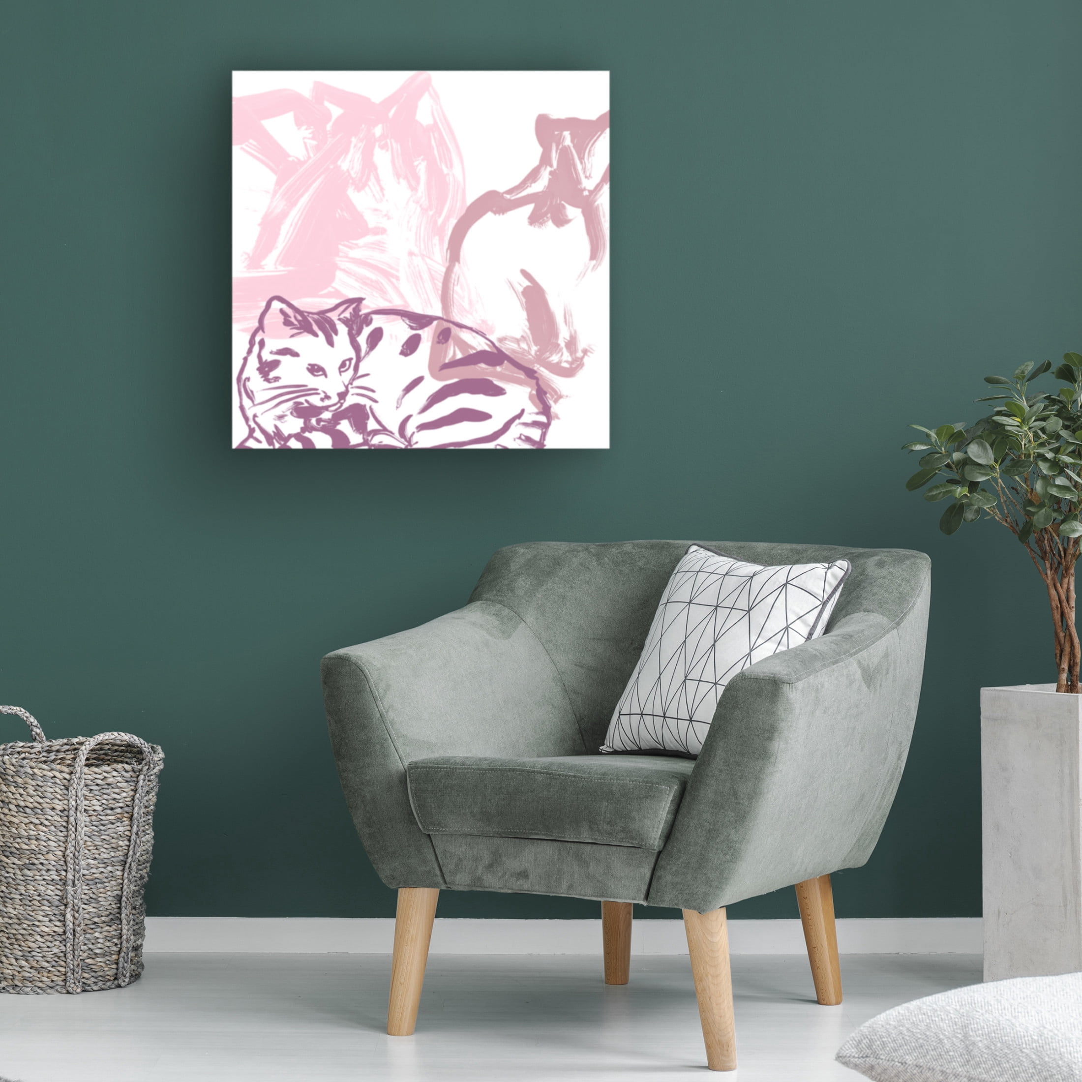 Canvas Wall Art - June Erica Vess 'Paint Box Cats I' Wall Art for Living Room, Bedroom, or Office Décor by Trademark Fine Art - 18 x 18 Inches