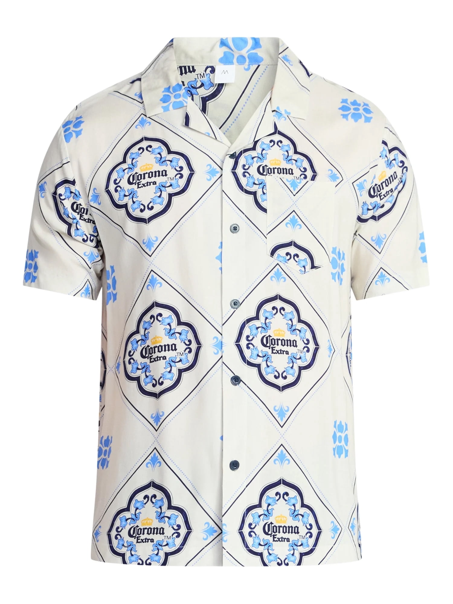 Corona, Men's & Big Men's Graphic Button-Up Shirt, Sizes XS-3XL