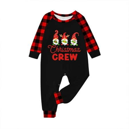 

Christmas Pjs for Family Baby Christmas Deer Plaid Print Long Sleeve T Shirt Pants Match Pajamas Family Matching Outfits Black 9-12 Months