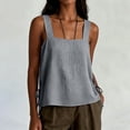 thumbnail image 6 of Women's Square Neck Sleeveless Top Casual Going Out Loose Fit Tank Tops Side Tie Summer Blouse Beach Vacation Shirt,Gray,2XL, 6 of 8