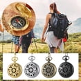 thumbnail image 3 of Multifunctional Pocket Watch Flip Open Survival Compass for Men Retro Hollow Out Pocket Watch Compass with Clasp Chain Dropship (C), 3 of 7