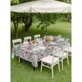 thumbnail image 3 of Outdoor Tablecloth with Umbrella Hole and Zipper, Vintage Spring Floral Rectangle Table Cloth 60x102 Inch Waterproof Tablecloth, Botanical Summer Pink Green Picnic Table Cover for Patio Camping, 3 of 7