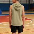 thumbnail image 6 of FSYBOA Boys Athletic Tank Tops, Sleeveless Running Casual Hooded Kids Summer Tops Khaki Size 12-13 T, 6 of 6