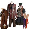 thumbnail image 2 of Johnny Depp Mad Cos Hatter Cosplay Película de fantasía Disfraz de Alicia Sombrero Medias Trajes Adulto Masculino Femenino Ropa de fiesta de Halloween, 2 of 5