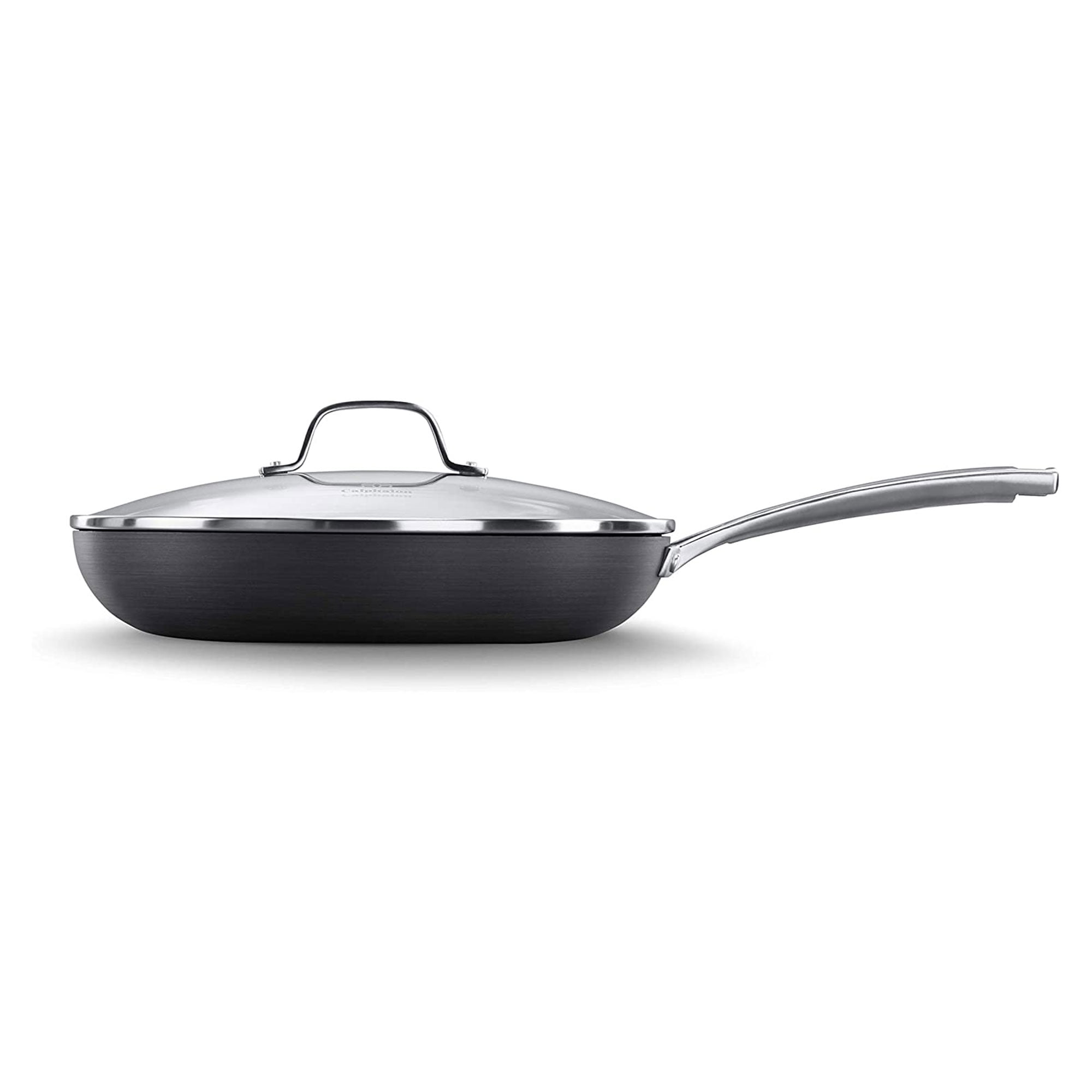 Calphalon 12 Inch Nonstick Frying Pan with Glass Lid and Handle, Grey
