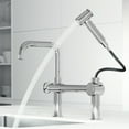 thumbnail image 4 of VIGO Cass Single-Handle High-Arc Widespread Bridge Kitchen Faucet with Pull-Out Side Sprayer in Chrome-VG02050CH, 4 of 17