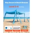 thumbnail image 4 of Beach Tent Sun Shelter UPF50+ Sun Protection 6.6 ft Tall 10 x 10 ft Easy Pop Up Beach Canopy with Sandbags Stability Poles Sand Shovels Portable Shade for Family Camping Fishing Blue, 4 of 11