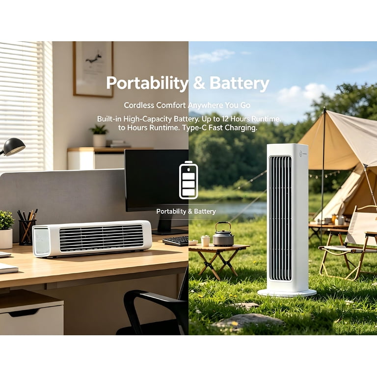 2-in-1 Portable - 2026 New BreezaMax Rechargeable Air Cooler, Dual