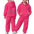 thumbnail image 2 of Outfits Sets for Little Girls Casual Print Hoodie And Pants Outfit Fashion Two Piece Toddler Loungewear Soft Playwear Comfy Kids Casual Clothes Set 4-5 Years, 2 of 7