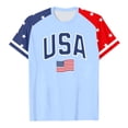 thumbnail image 3 of CUSTG Women T-Shirts Ladies July 4th Shirt Flag Patriotic Independence Day Short Sleeve Round Neck T Shirt Patriotic Fashionable Daily Solid Color Tops, 3 of 3