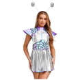 thumbnail image 6 of Aislor Women's Alien Astronaut Shiny Metallic A-line Dress with Headband Halloween Cosplay Silver S, 6 of 7