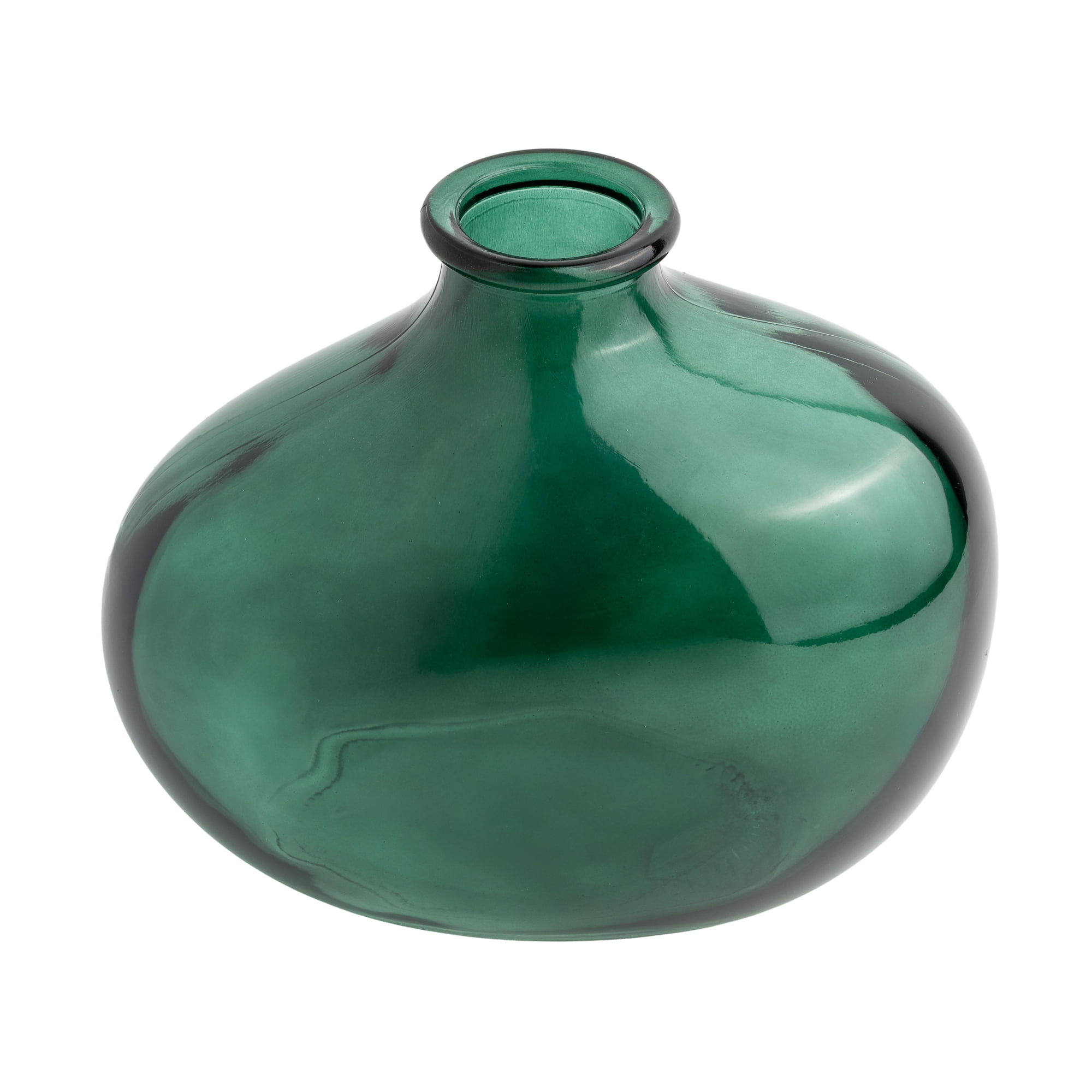 Mainstays Green Glass Decorative Vase, 7.3 in