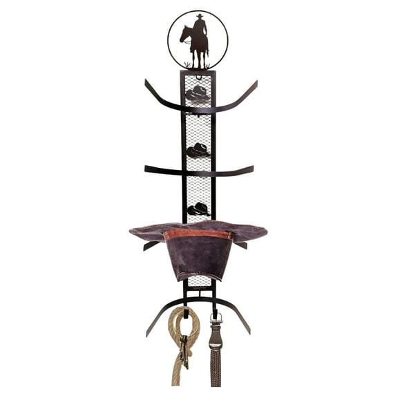 Rustic Western Cowboy Country Rodeo Theme Metal 4 Cowboy Hat Rack