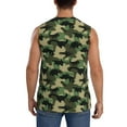 thumbnail image 4 of Haiem Men's Camouflage Dinosaur Print Tank Tops Summer Sleeveless Cut Off Workout T-Shirts Fitness Vest Athletic Undershirts-Large, 4 of 8