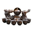 thumbnail image 2 of Juego de té Kungfu semiautomático, vajilla de cerámica, regalo, resistente al , giratorio, juego de té chino Gongfu Gaiwan para decoración de, 2 of 9