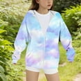 thumbnail image 4 of KyCheLot Girls Fall Jackets with Pockets Gardient Tie-Dye Print Loose Full Zip Long Sleeve Hoodie Outerwear 6-15Years, 4 of 4