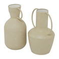 thumbnail image 6 of DecMode 7", 9"W Beige Metal Vase with Handles, Set of 2, 6 of 8