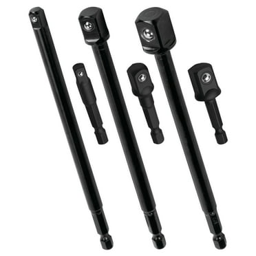 Performance Tool W9032 2" and 6" Socket Adapter Set - 6 Pieces, Impact Grade Steel, Versatile Socket Compatibility