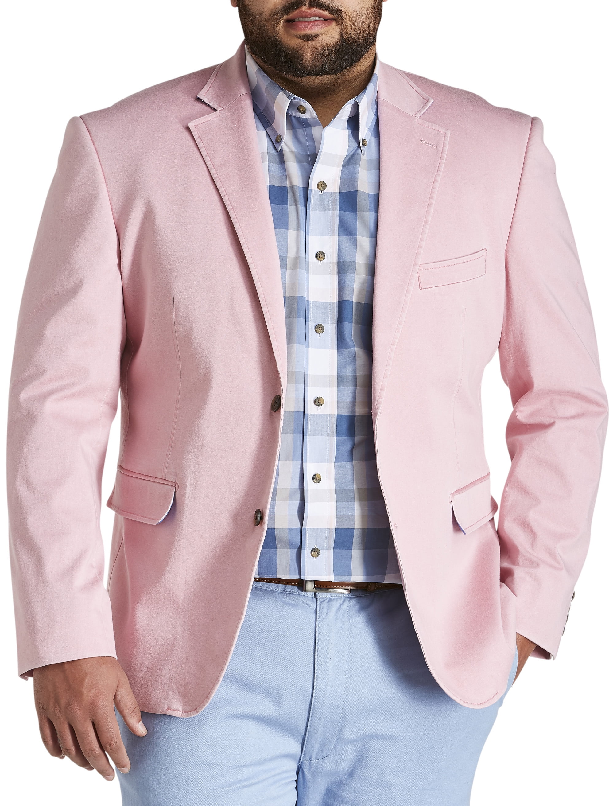 Pink Oak Hill by DXL Big and Tall Stretch Cotton Sport Coat 
