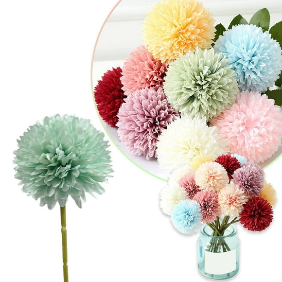 Artificial Chrysanthemum Ball, Real Touch Silk Hydrangea, Faux Pastel Flower Bouquet, Artificial Wedding Flowers, DIY Home Floral Arrangement, Real Touch Faux Flowers, Elegant Table Centerpiece