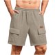 thumbnail image 1 of Ceisia Men's Ribbed Cargo Shorts | Elastic Waist Loose Fit Casual Workwear Shorts (Multiple Solid Colors) Gifts, 1 of 6