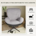 thumbnail image 6 of Jopath 360° Swivel Office Chair, Modern Chenille Chair with Faux Leather and Black Metal Base Frame, Accent Chair for Small Spaces, Living Room, Bedroom, Reading Corner, Office, Light Gray, 6 of 11