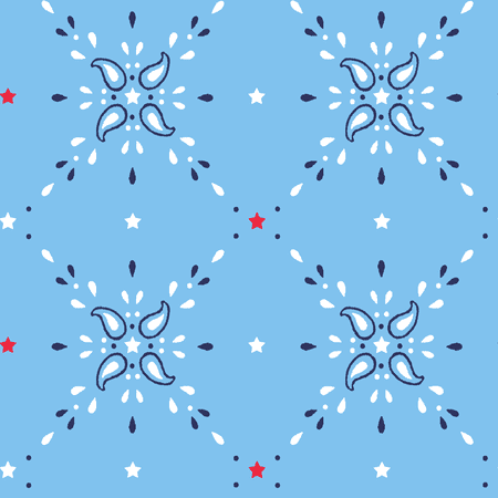 Cotton Quilted Bandana Stitch&Sparkle Patriotic Fabrics 100% Cotton, Star Bandana Blue, 44