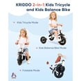thumbnail image 2 of Bicicleta y triciclo de equilibrio KRIDDO 2 en 1 para 2 a 5 años, color blanco, 2 of 6