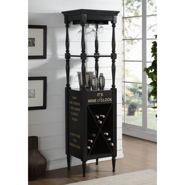 Armoire à vin Anthony d'ACME, noir antique