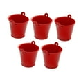 thumbnail image 2 of 5 cubos pequeños de metal para hielo, para pintar, portátiles, con asa, para mesa rústica. Rojo, 2 of 8