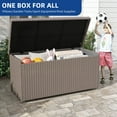 thumbnail image 2 of Uforic 260 Gallon Outdoor Storage Deck Box, Large Patio Box for Outdoor Pillows, Garden Tools and Pool Supplies, Waterproof - Brown, 2 of 10