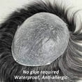 thumbnail image 3 of Human Hair System Men's Hairpiece No Glue Required 0.08mm Thin Skin Toupee for Men, 3 of 7