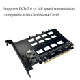 thumbnail image 4 of R34A PCIE 5.0 Gen5 X16 to 4-Port Card M.2 NVMe Hard Drive Split Adapter Expansion Card 128Gbps 4-Disks Split Adapter, 4 of 7