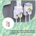 thumbnail image 3 of Naiovety Soporte para cepillo de dientes montado en la pared sin perforación dispensador automático de de dientes exprimidor de de dientes Juegos de accesorios de baño Rosa, 3 of 6