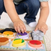 Melissa & Doug Colorful Garden Wooden Chunky Learning Puzzle - 9 Pieces - FSC Certified