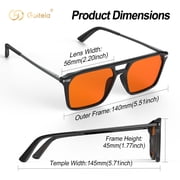 Goiteia 100% Orange Blue Light Blocking Glasses-Amber Tint Gaming Glasses for Better Sleep/Eyes Strain/Light Sensitive-Ultra Light & Spring Hinges for Better Comfor