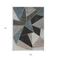 thumbnail image 3 of 9' X 12' Blue Charcoal And Gray Geometric Washable Indoor Outdoor Area Rug, 3 of 5