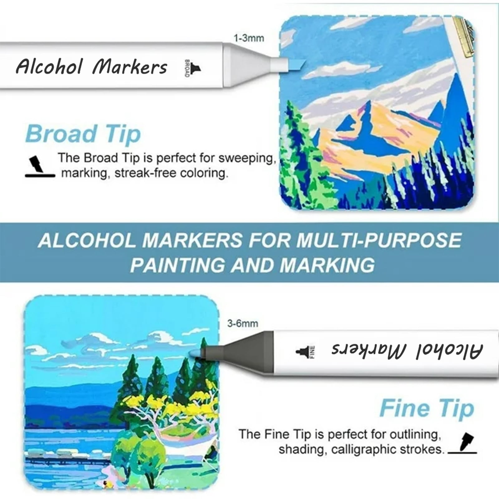 Panbear Alcohol Art Markers Set, 120 Pieces